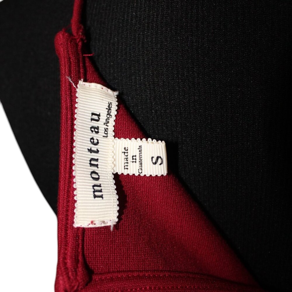 Monteau Swing Wine Scalloped Neck Spaghetti Strap Knit Small S EUC - Picture 10 of 13